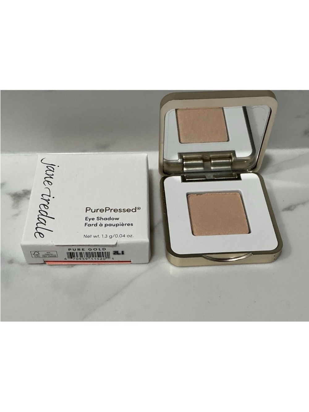 JANE IREDALE PurePressed Eye Shadow Pure Gold Full Size Shimmery Talc Free New